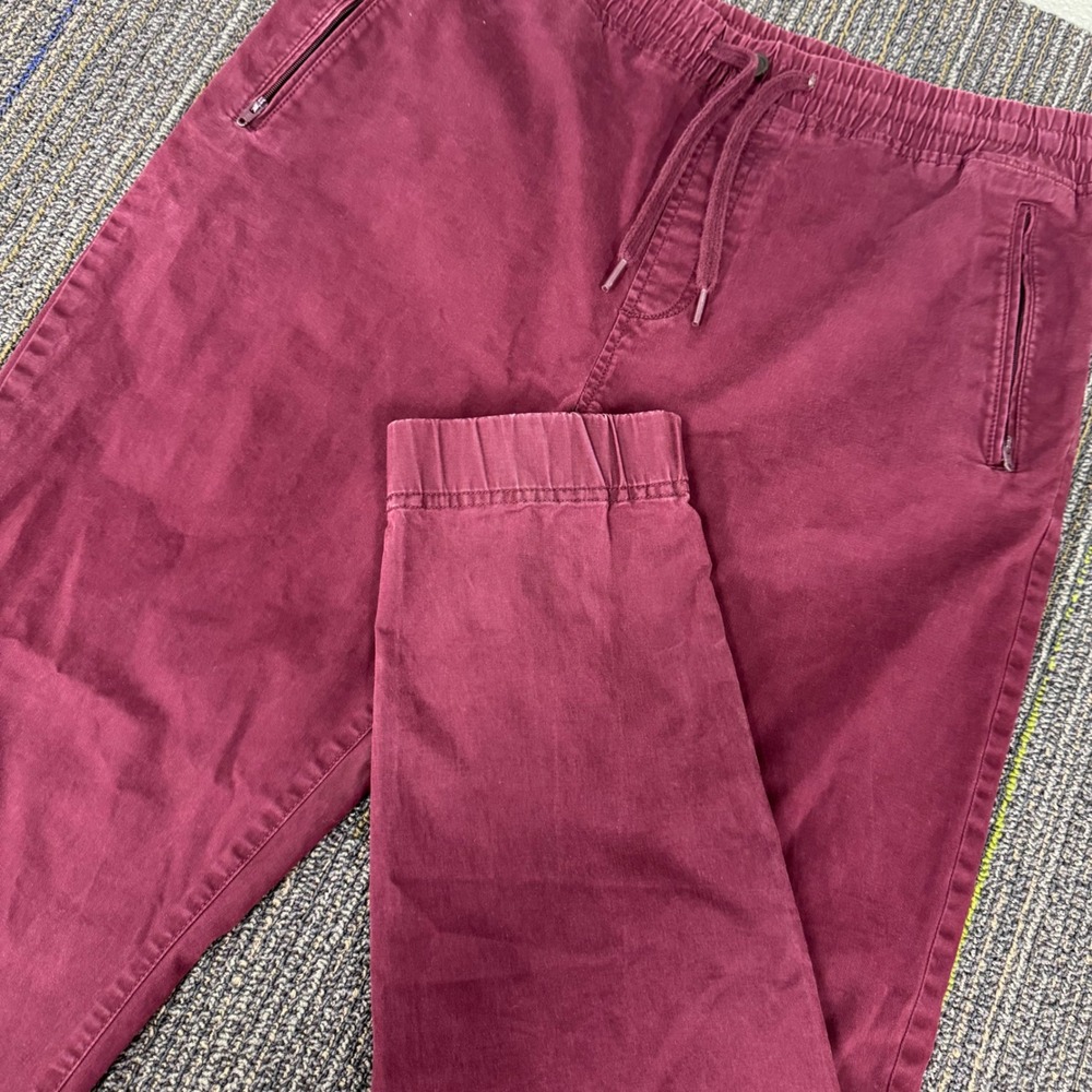 Banana Republic Twill Joggers Mens 34 Maroon Excellent Stretch Drawstring 559071